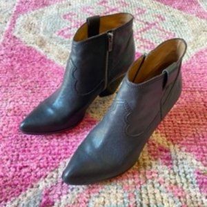 Frye Western Black Boots Booties Size 10 , Like New